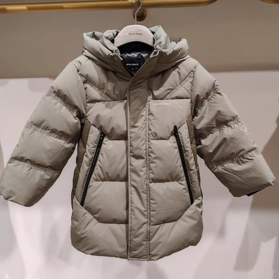 F1ACF4414太平鸟童装minipeace2025冬季新款男童中长款连帽羽绒服