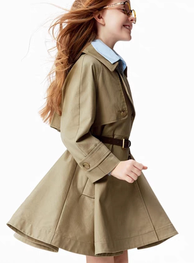 littlemoco专柜正品26年春款女童中长裤风衣外套KBF1TRC001