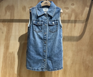 little moco专柜正品25秋含莱赛尔轻薄牛仔无袖连衣裙KBE3DRS030