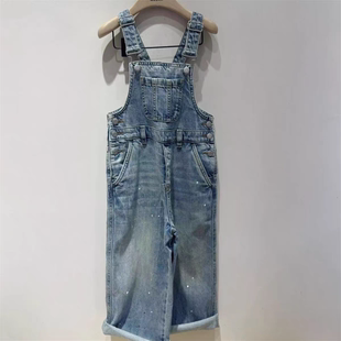 little moco童装25春装男女童莱赛尔牛仔背带裤连体裤KBE1JPS002