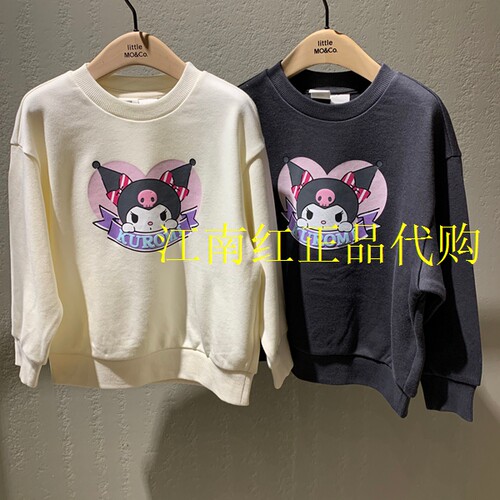 little moco童装25春新款女童圆领长袖套头印花卫衣 KBE1SWS013