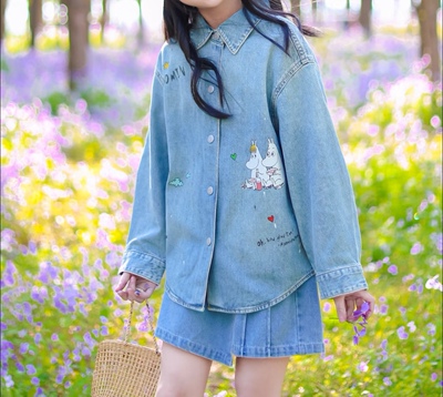 littlemoco专柜正品26年夏款男女童联名款休闲牛仔外套KBF2SHT006