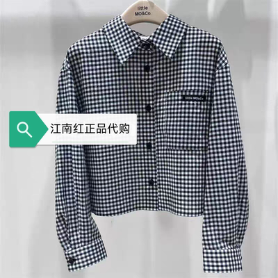 little moco专柜正品25年夏女童格纹衬衫长袖衬衣外套KBE2SHT009