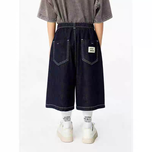 little moco专柜正品25年春男女童牛仔七分裤阔腿裤KBE1SOT003