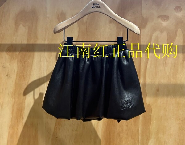 little moco童装正品26年春款女童花苞皮裙半身裙KBF1SKT002
