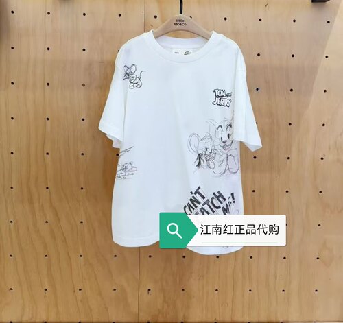 little moco专柜正品25年秋男女童印花圆领短袖T恤KBE3TEE004