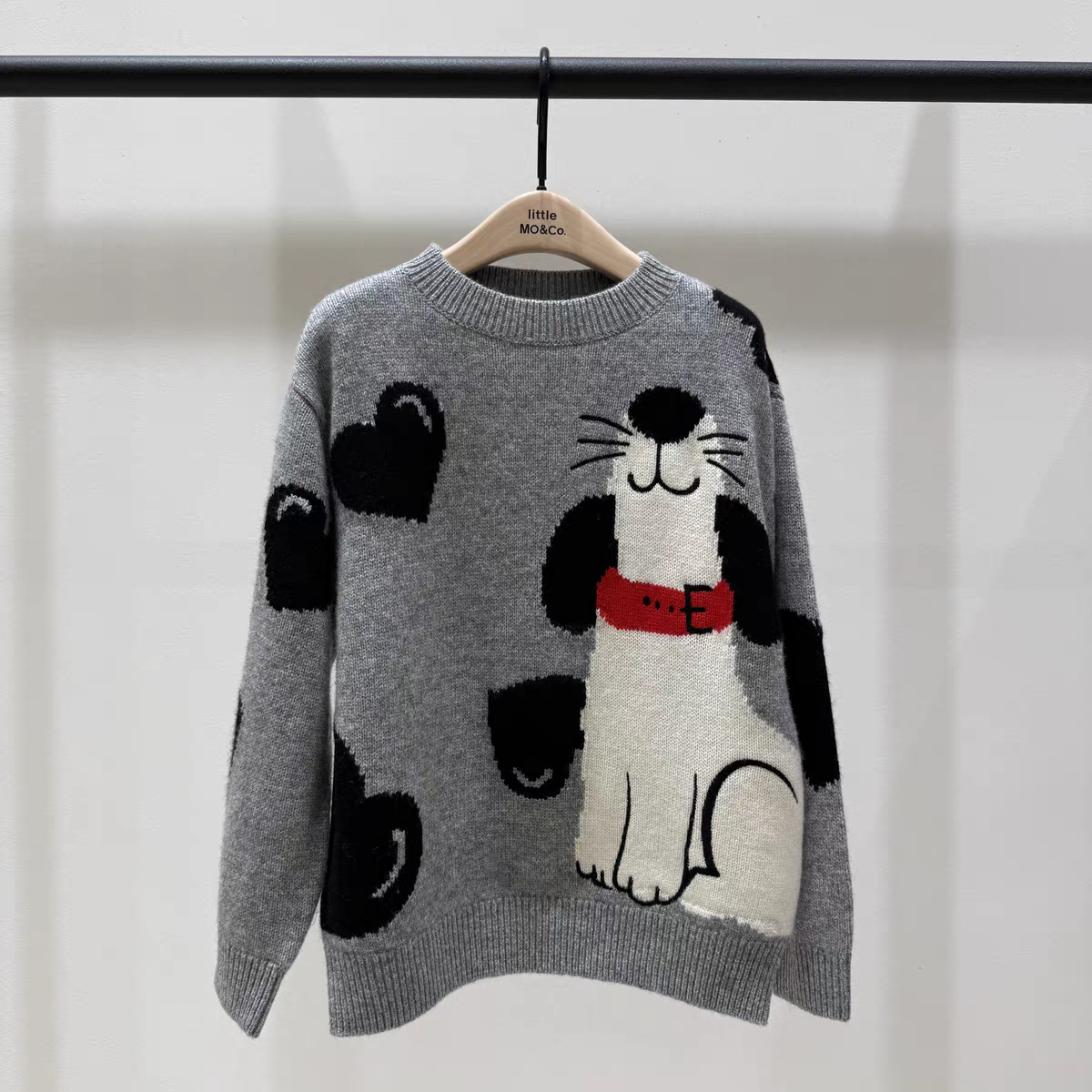 littlemoco专柜正品25年冬款新品儿童卡通小狗针织衫KBE4SWT028
