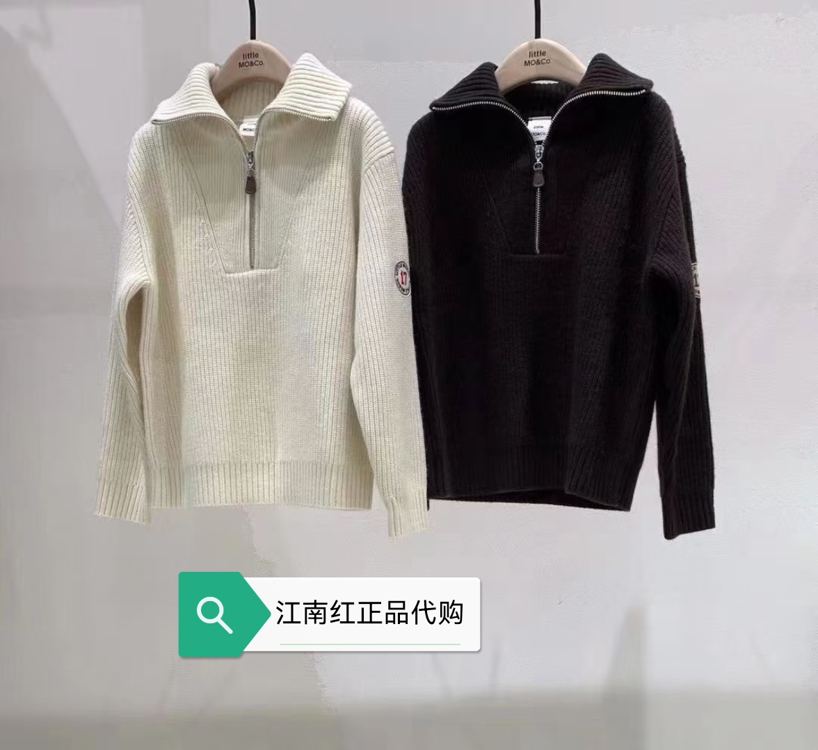 little moco专柜正品25年冬款男女童绵羊毛针织外套KBE4SWT011