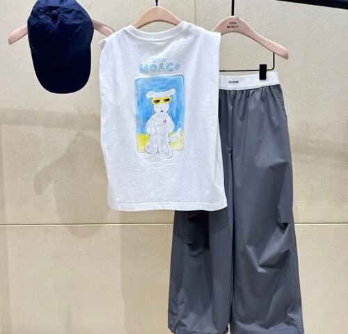 littlemoco专柜正品26年夏款男女童萌宠狗无袖宽松T恤KBF2VET003