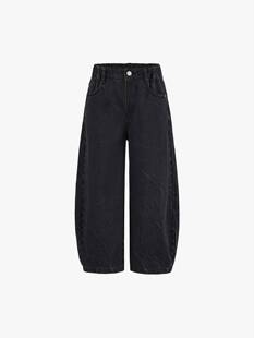 little moco童装26春新款男女童纯棉弯刀裤牛仔裤长裤KBF1JEN013