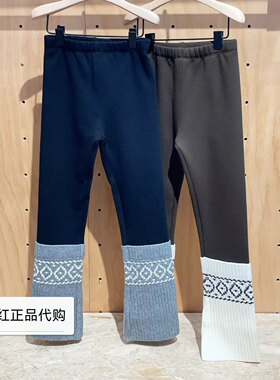 little moco专柜25冬新款女童加绒打底裤KBE4PAT010