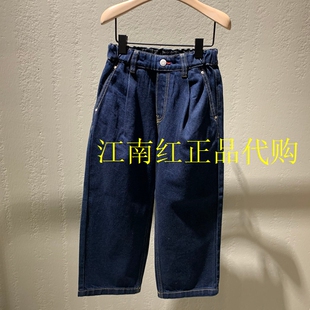 little moco专柜正品春款男女童复古蓝直筒牛仔裤长裤 KBE1JEN006