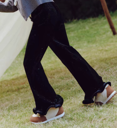 little moco专柜正品26年春款女童丝绒亮片微喇长裤KBF1PATT03