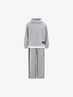 little moco童装26春男女童两件套连帽卫衣弯刀裤套装KBF1SUTT01