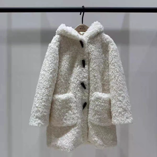 Little moco专柜正品25年冬款男女童环保羊羔绒大衣KBE4OVCT01