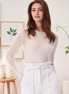 IRO PYRE【谷爱凌同款】羊毛细闪薄针织打底衫女法式上衣春秋款