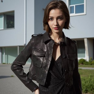 IRO PYRE 【王子文同款】黑色皮衣短款长袖法式酷飒25春秋季新款