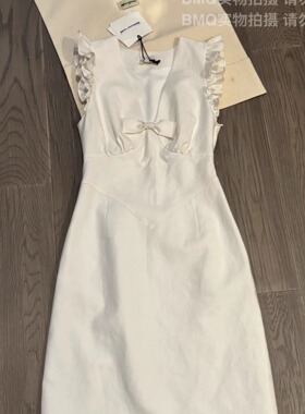 BMQ 玳购级 高阶版】2025春夏设计感花边小飞袖连衣裙女SHUSHUTON