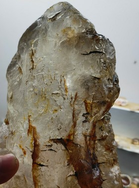 东海本地老水晶原石原皮原色摆件尺寸233.7*139.3*94.6重3329克