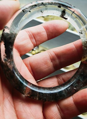 天然绿幽灵原石手镯圈口53.7条宽13.4重59.4克默认微瑕完美者慎拍