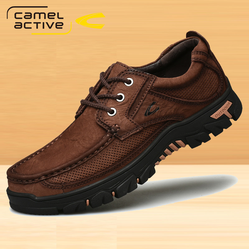 德国骆驼动感春季潮流新款休闲系带皮鞋男士真皮百搭大码潮鞋夏季,流行男鞋,休闲皮鞋,淘宝优惠券,粉丝福利购,淘宝优惠卷