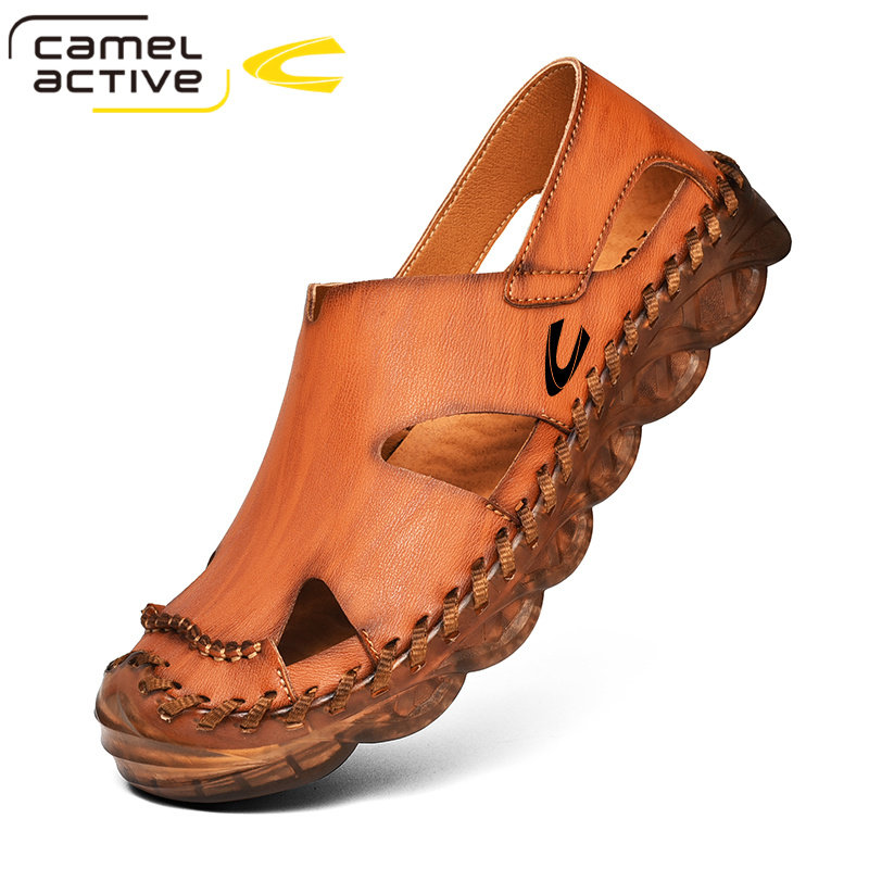 德国骆驼动感夏季新款真皮男士凉鞋包头运动休闲牛筋底大码男鞋潮,流行男鞋,休闲凉鞋,淘宝优惠券,粉丝福利购,淘宝优惠卷