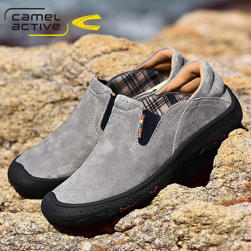 德国骆驼动感真皮男休闲皮鞋一脚蹬套脚单鞋软底豆豆鞋驾车鞋透气,流行男鞋,休闲皮鞋,淘宝优惠券,粉丝福利购,淘宝优惠卷