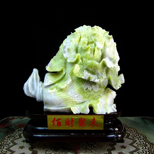 清仓岫玉白菜摆件貔貅珠宝