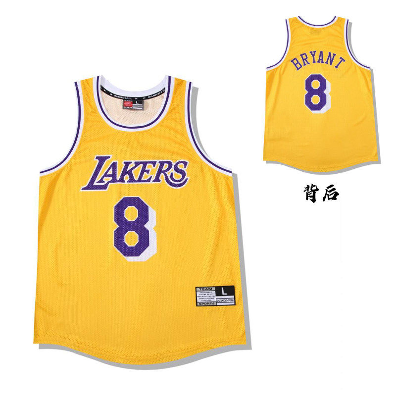 湖人队科比8号队服美式复古背心麦迪杜兰特库里詹姆斯网眼球衣潮