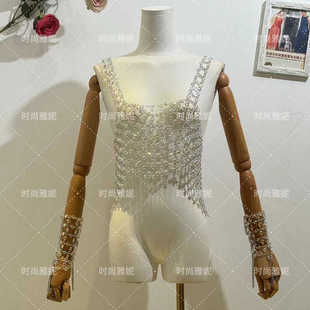 时尚 身体链 雅妮亚克力性感上衣手套镂空夜店酒吧水晶配饰舞台装