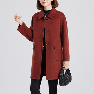 100羊毛呢洋气外套 韩版 高端双面羊绒大衣女中长款 2025年秋冬新款