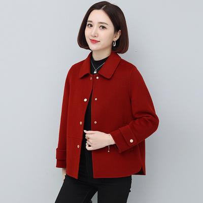 生财羊羊毛双面呢短款通勤毛呢