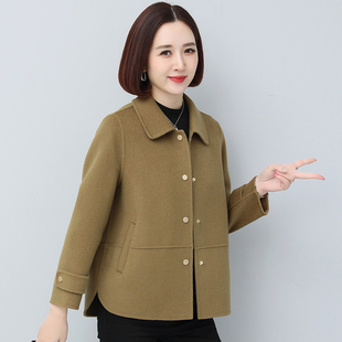短款 小个子100纯羊毛呢秋冬高端外套 双面尼羊绒大衣女2024年新款