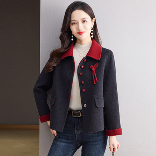 AB面高端双面呢羊绒大衣女短款2025年新款秋冬季小个子羊毛呢外套