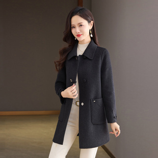 小个子高级感羊毛呢子外套 秋冬季 双面羊绒大衣女中长款 2025年新款