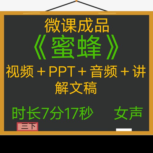 微课成品新品蜜蜂女声音频PPT微课制作参赛
