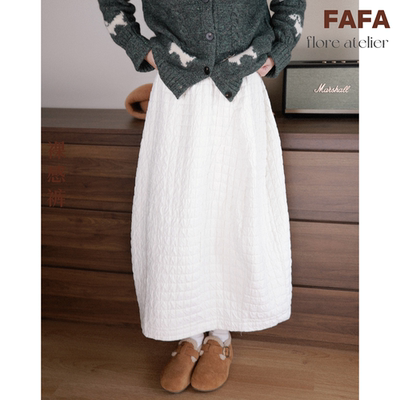 保暖华夫格显瘦A字羽绒裙