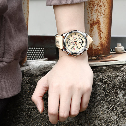 FIDODIDO七喜小子手表多功能三眼计时潮酷中学生运动风百搭腕表男