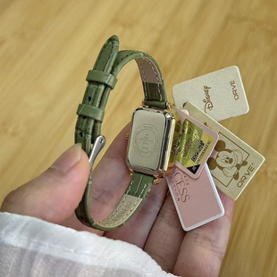 迪士尼手表女款 七夕礼物送女友礼物 方糖小绿表轻奢女士手表女时尚