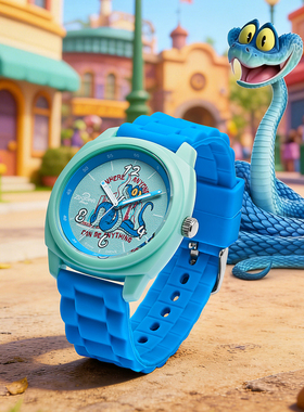迪士尼疯狂动物城2盖瑞蛇联名卡通手表儿童学生石英腕表蓝色腕表