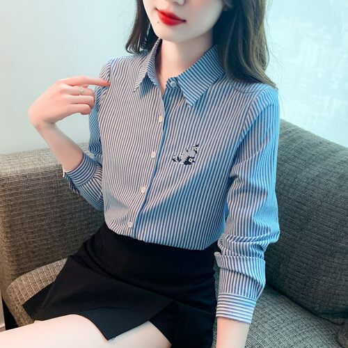 刺绣女士衬衣休闲气质上衣洋气