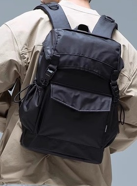 comback潮牌男士大容量FIDLOCK磁力扣款机能风潮流黑色双肩包书包