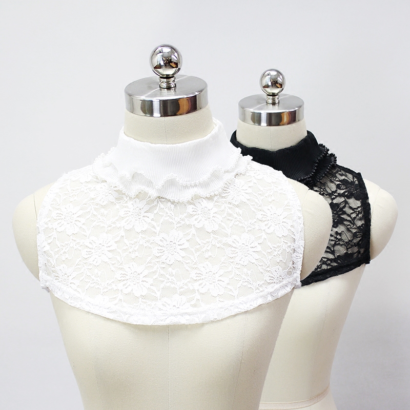 春夏秋冬季韩国版新款半高领假领子女珍珠蕾丝假领围脖套头假衣领