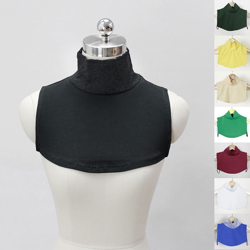 春秋冬季纯棉韩国新款半高领假领子女打底蕾丝假领围脖套头假衣领