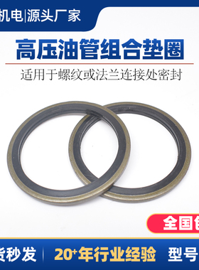 JB982/组合垫圈垫片液压油管垫空心螺丝包胶金属柴油英制密封垫片
