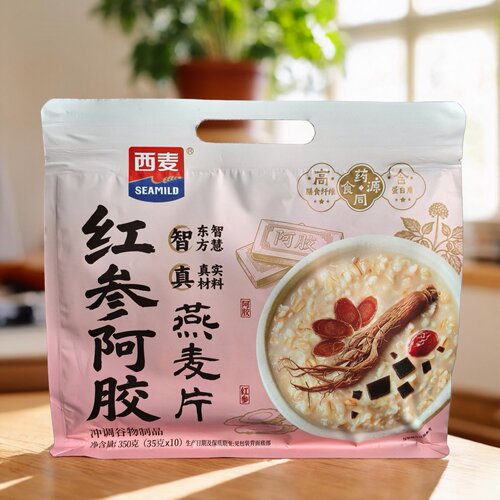 西麦红参阿胶燕麦片350g袋装即食冲泡营养早餐热冲营养麦片