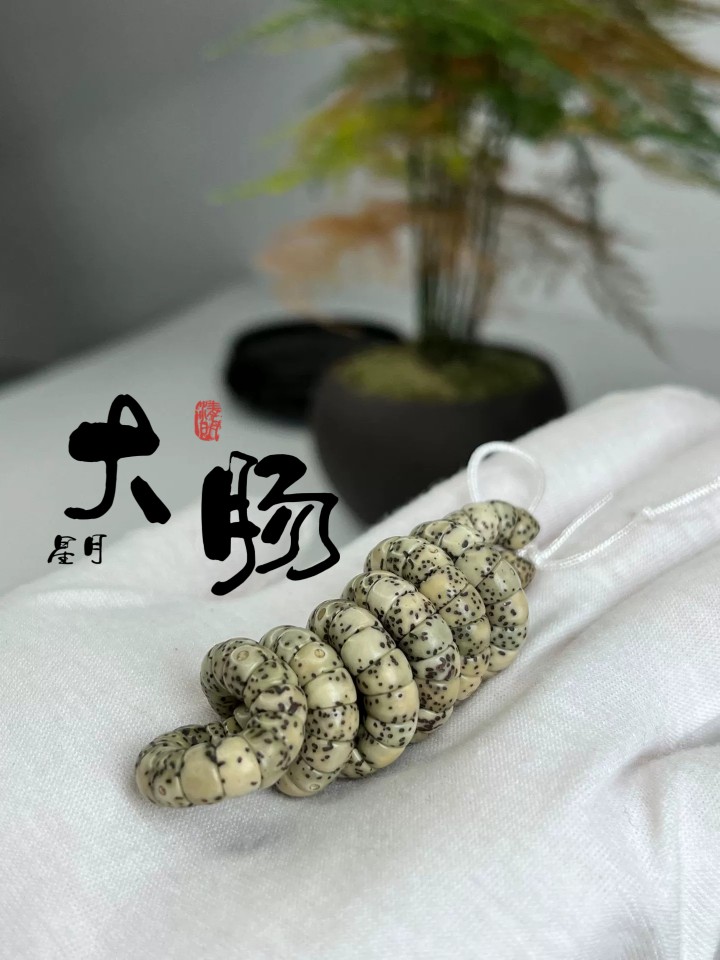 原生态星月菩提子文玩猪大肠手串