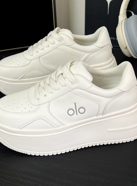 欧洲站真皮小白鞋女2026秋季新款松糕厚底休闲鞋小个子运动板鞋潮