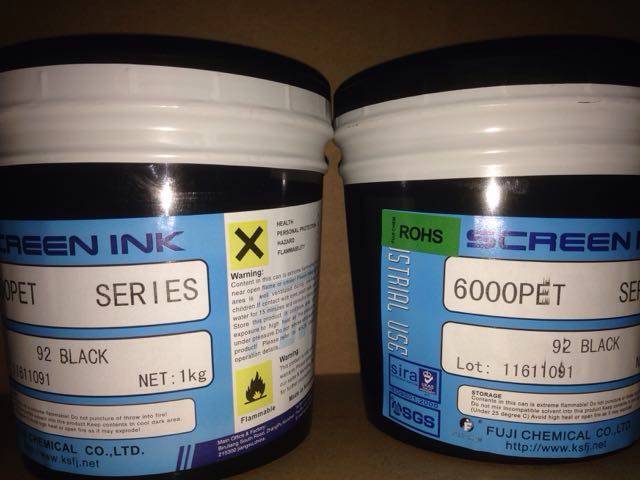 丝网印刷pet油墨 日本富士化研6000pet 6092高遮盖黑07特白色环保