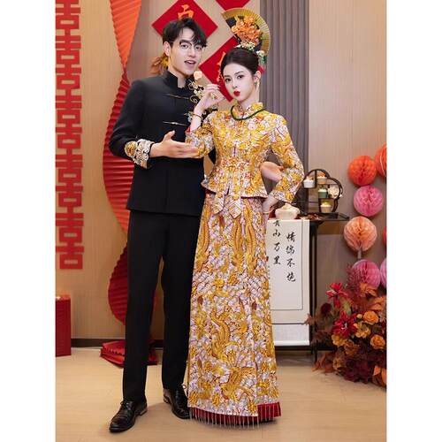 婚礼秀禾服婚服2025新款结婚龙凤褂嫁衣出阁高级感褂皇中式秀和服
